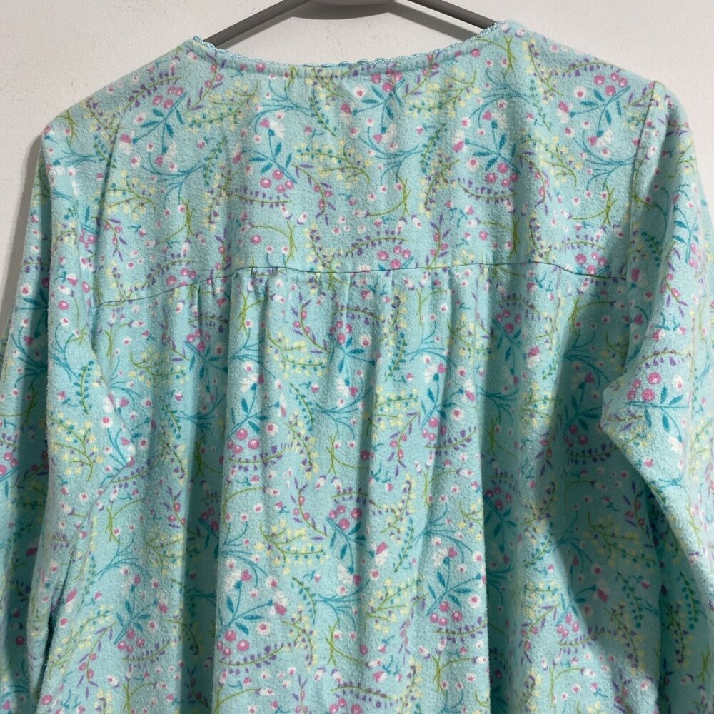 La Cera Nightgown Women's S Flannel Pockets Floral Grandma Cottagecore Peasant - Picture 13 of 16